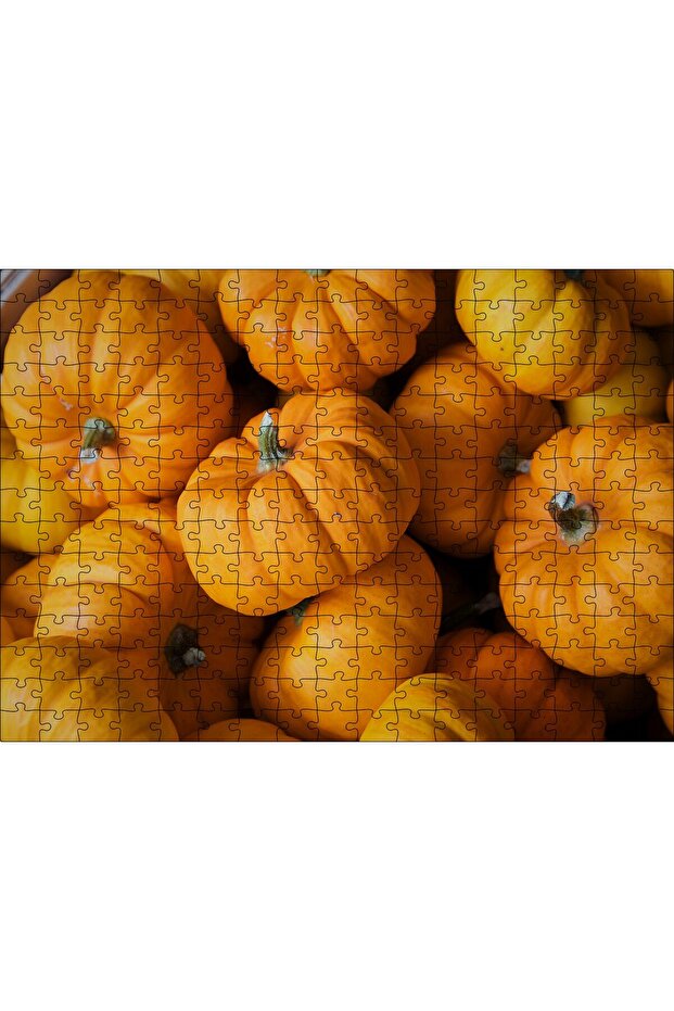 Cakasepetim Orange Miniature Pumpkins Close-Up 255 Piece Puzzle Jigsaw Puzzle Mdf (Wood)