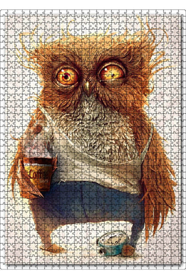 Cakasepetim Unawakened Owl Image 1000 Piece Puzzle Jigsaw Mdf (Wood)