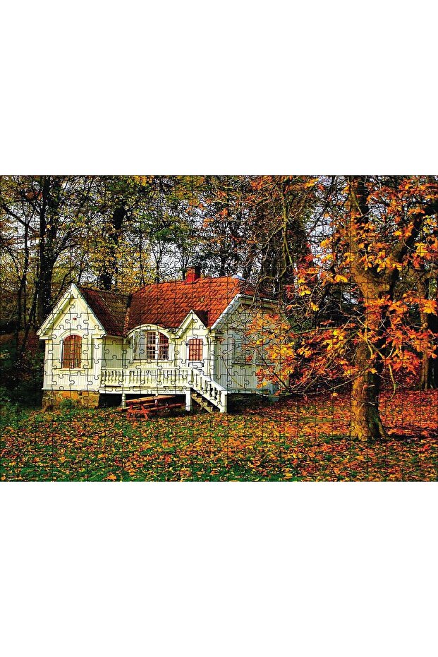 Cakasepetim White House in Autumn 500 Piece Puzzle Jigsaw Mdf (Wood)