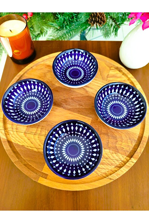 Revve Blue Lorient New Bone China Mini Tabak 9x9x2,8 cm ( 1 Adet ) - 5