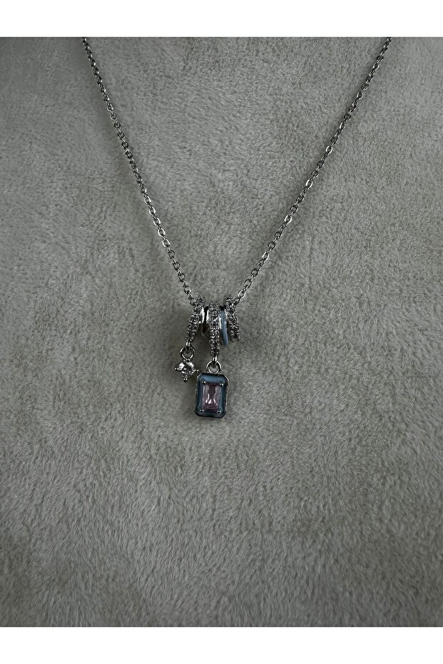 Charmlı Çelik Kolye - 1