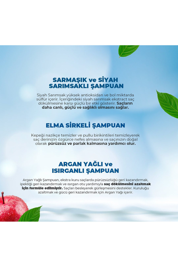 BİTKİSEL İÇERİKLİ ŞAMPUANLAR 3' LÜ SET - 2