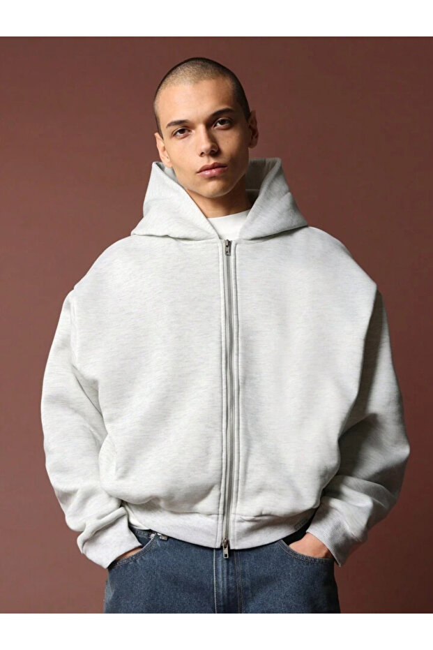 FERMUARLİ KAPÜŞONLU SWEATSHİRT - 2