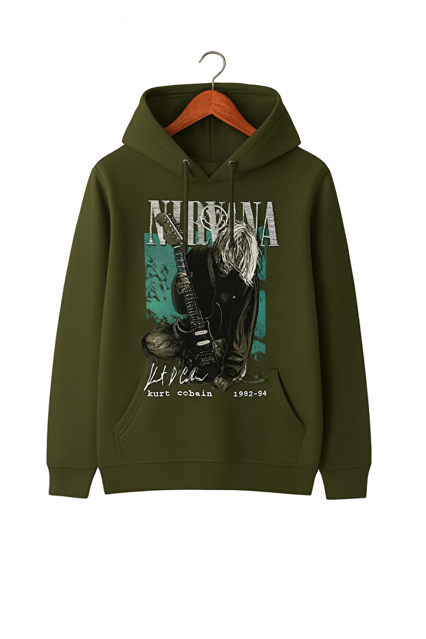 Unisex Hooded Sweatshirt | Rock Music Nirvana Kurt Cobain Printed Oversize 3 Thread Comfortable Style