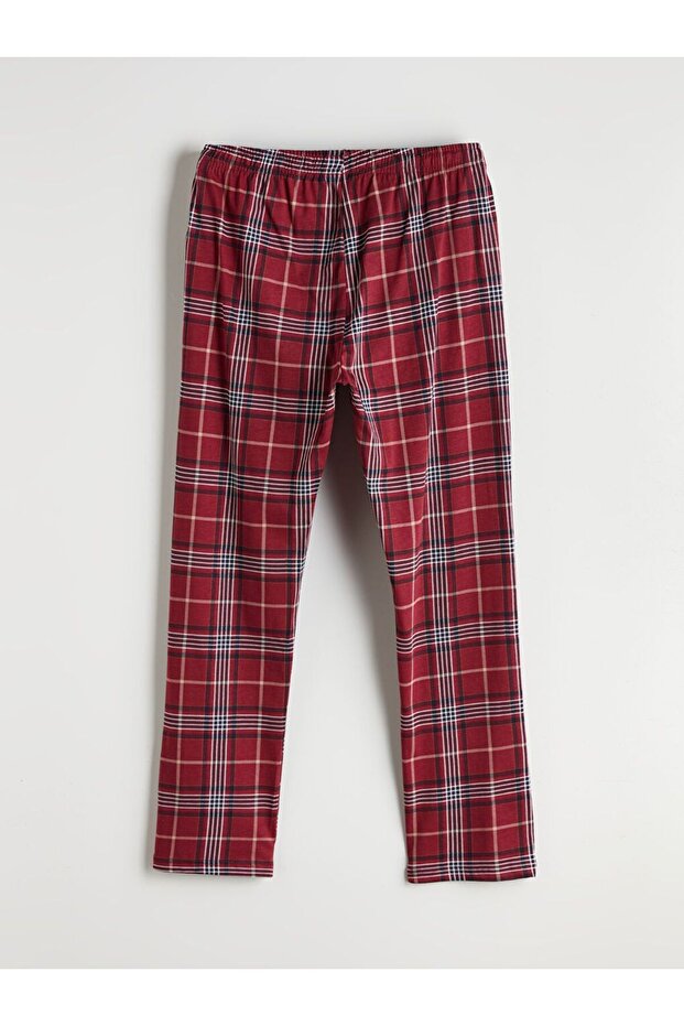Standart Kalıp Ekose Erkek Pijama Alt - 8