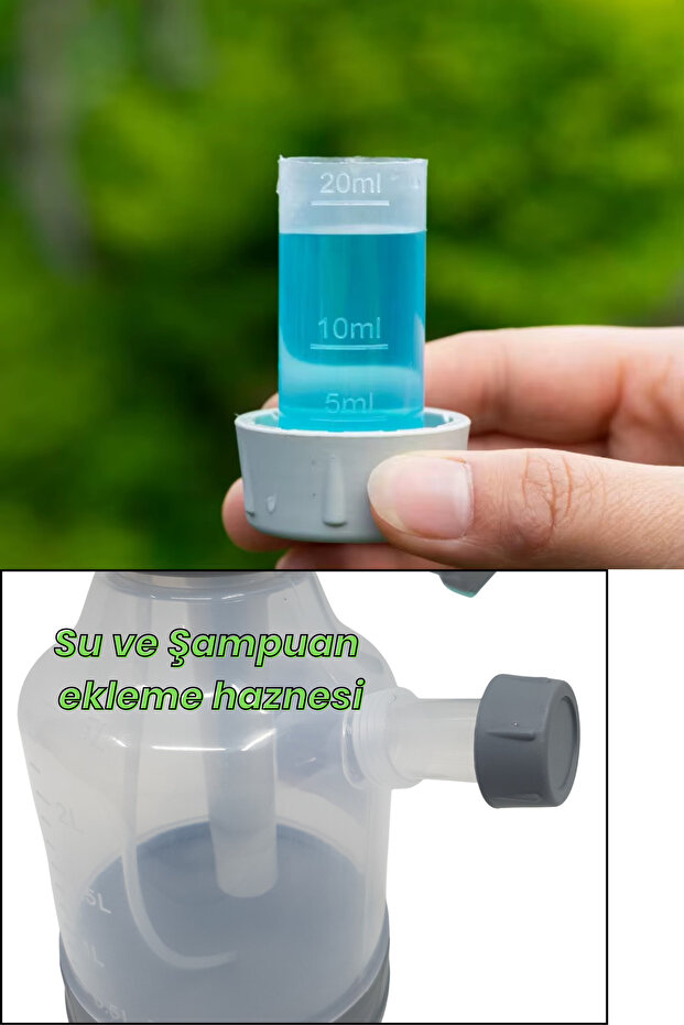 3 Lt Basınçlı Köpük Pompası, Mikrofiber Araba Yıkama Fırçası ve Silme Bezi – Araç Köpükleme Seti - 5