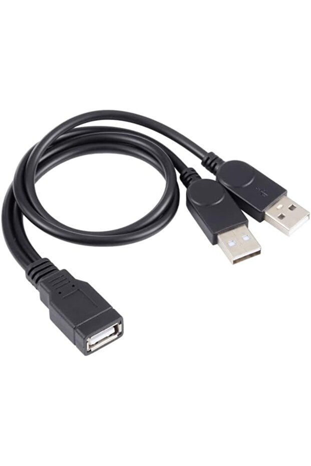 USB Female to 2 USB Male Cable, Length: About 30cm