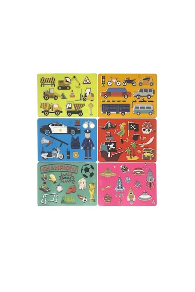 Set de șabloane educaționale cu diverse teme, 20x27cm, multicolore
