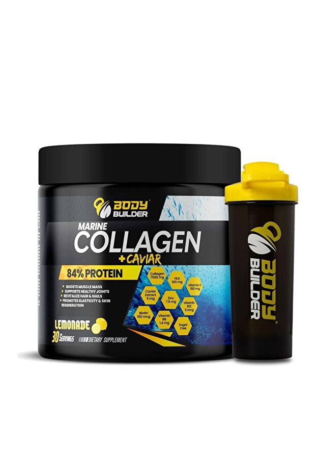 Marine Collagen with Caviar - 270gm (Shaker Free) (30 Servings, Lemonade) for Optimal Performance