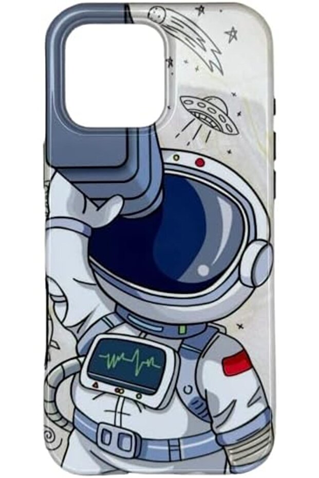 Shadoo iPhone 16 Pro Max Cute Case, Cool Cartoon Astronaut Space Planet Swing Design Stylish Dou
