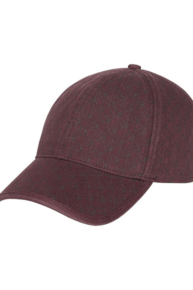EMBLEM PRINT w LEATHER PATCH CAP - 1