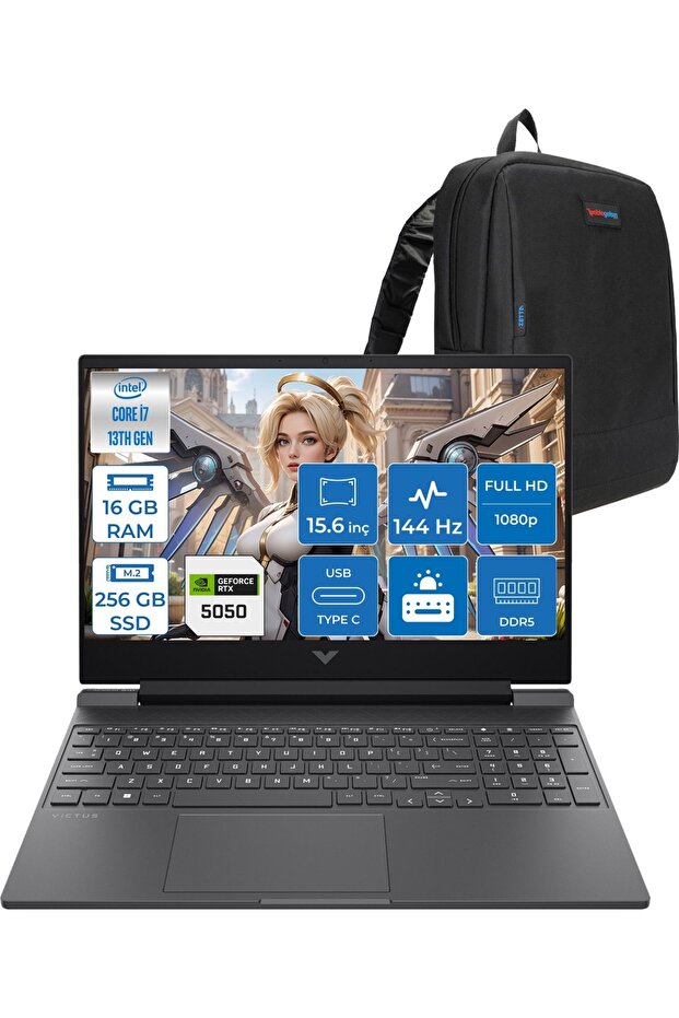 Victus 15-WFA2036NT I7 13620H 16GB 256GB 8gb RTX5050 FDOS 15.6" 144Hz C52QWEAF01 + Zetta Çanta - 1