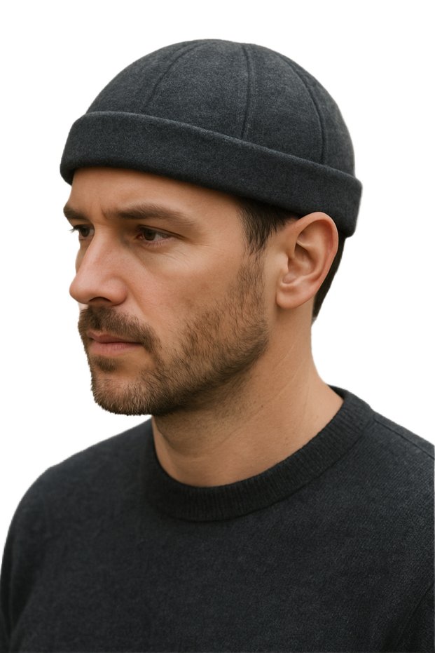 Men's Winter Woolen Fabric Street Fashion Smoked Docker Beret Hat