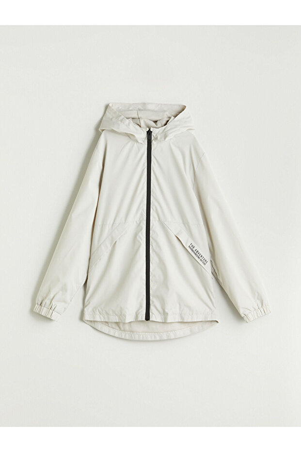 Gray Hooded Boy's Raincoat