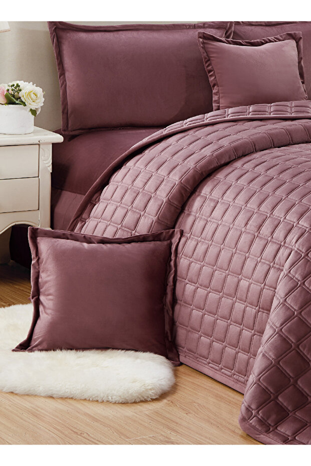 Soft Velvet Comforter set, 4 Pcs Soft Bedding Set, Single Size 160x210cm - 2