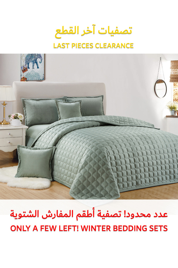 Soft Velvet Comforter set, 4 Pcs Soft Bedding Set, Single Size 160x210cm - 1
