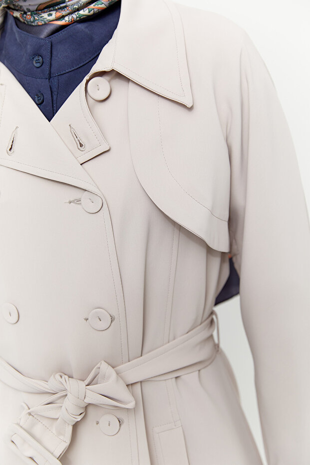 Bolerolu Krep Pardösü - 5