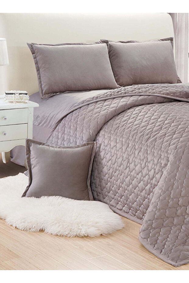 Soft Velvet Comforter set, 4 Pcs Soft Bedding Set, Single Size 160x210cm - 3