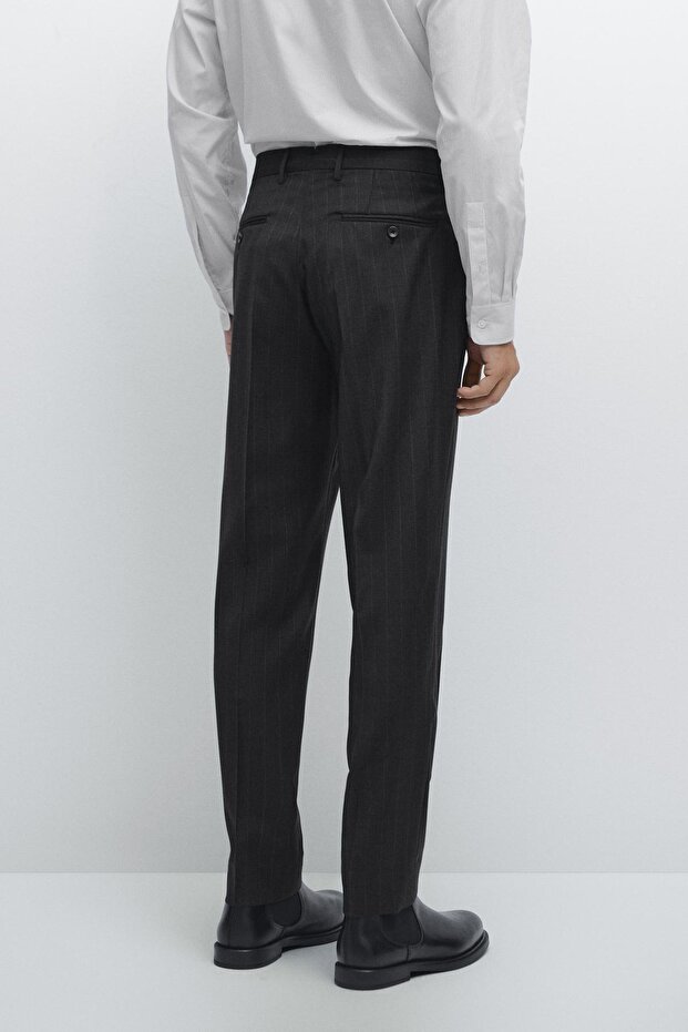 Pinstriped suit trousers - 3
