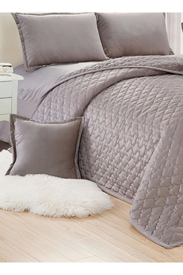 Soft Velvet Comforter set, 4 Pcs Soft Bedding Set, Single Size 160x210cm - 3