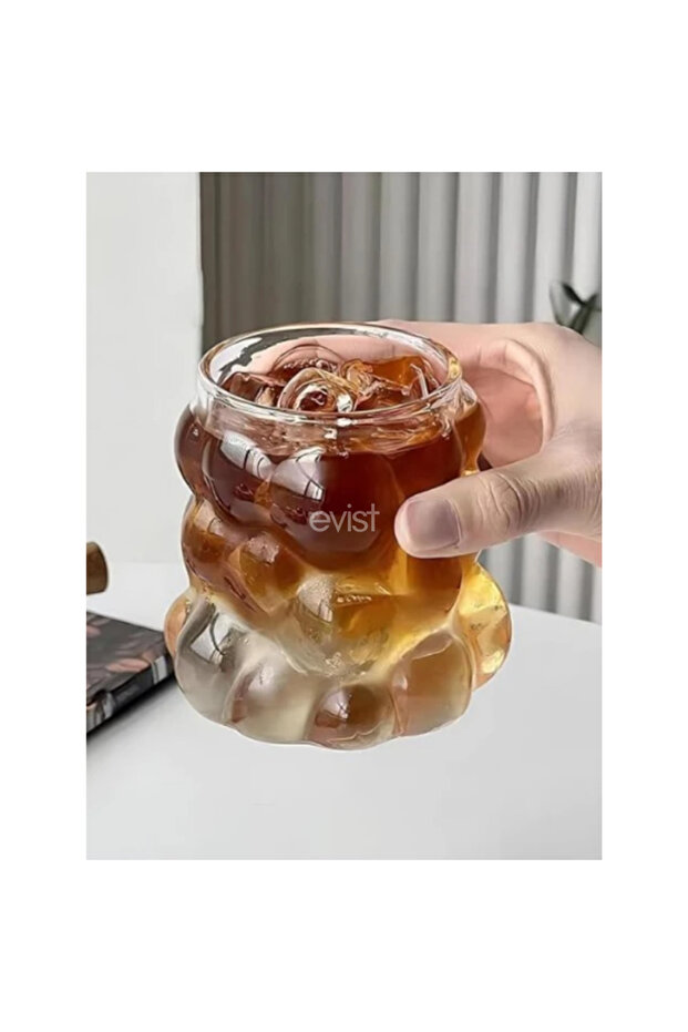 كوب زجاجي مزخرف بالخرز وغطاء محكم 300 مل (قهوة وتقديم ومشروبات)
