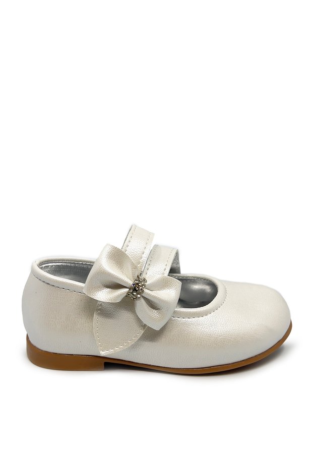 Girl's Stone Bow Ballerina Shoes - Non-Slip Sole - Stylish and Comfortable
