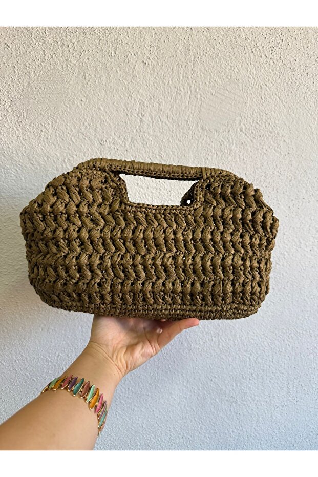 Örme Çanta/El Örgüsü Çanta/El Yapımı Çanta/Portföy Clutch Çanta/Marka Muadil - 1