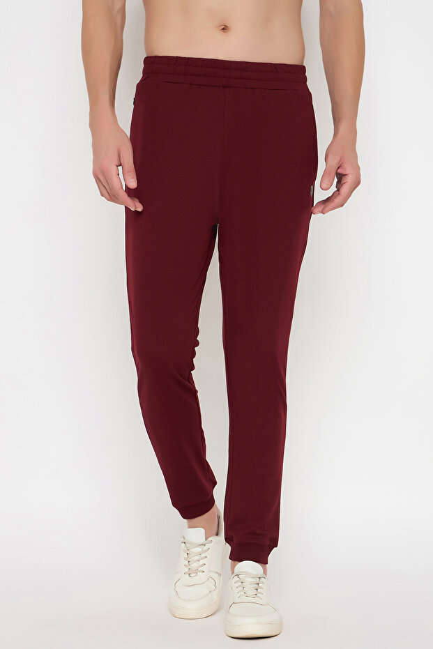 Joggers in Wine Color - Cotton
