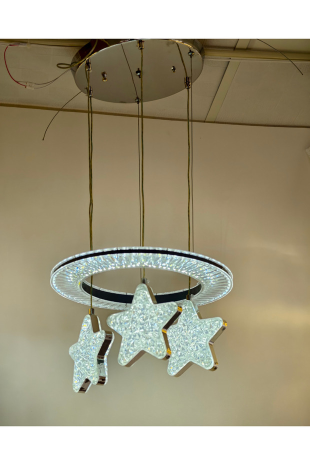 Led Yüksek Kalite Avize 3lü Yıldız Sarkıt Çift Renk - 2