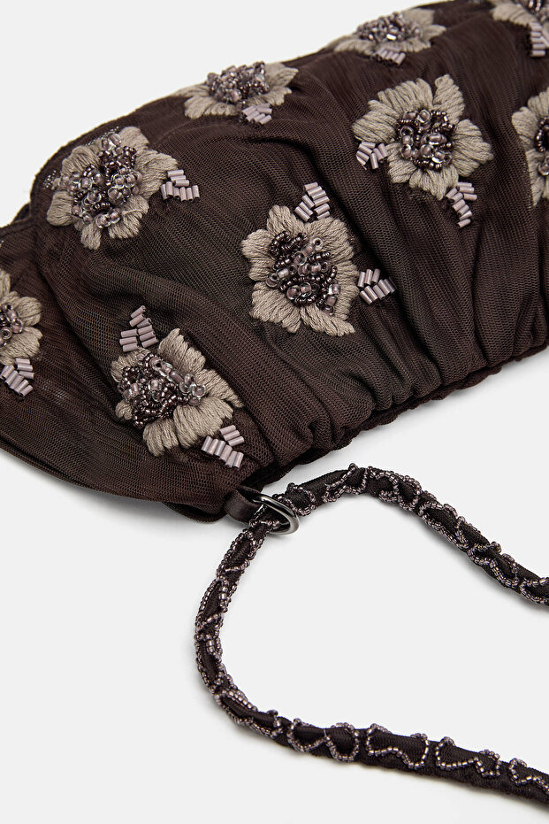 Çiçekli omuz çantası - 4