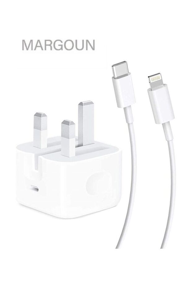 محول طاقة USB-C بقوة 20 وات مع كابل Lightning إلى USB-C بطول 1 متر لسلسلة iPhone 14