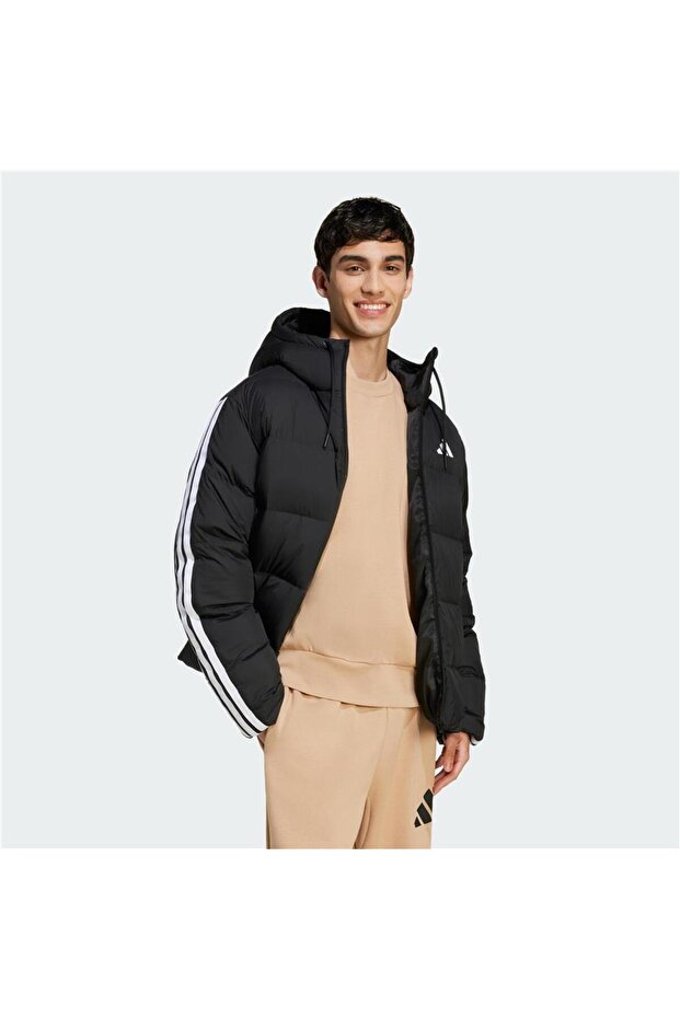 Essentials Climawarm 3-Stripes Kapüşonlu Erkek Şişme Mont JM4165 - 3
