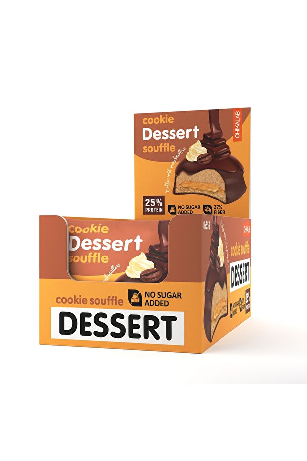Protein Cookie Dessert Souffle Coffee with Marshmallow Flavor No Sugar Added 8x55g