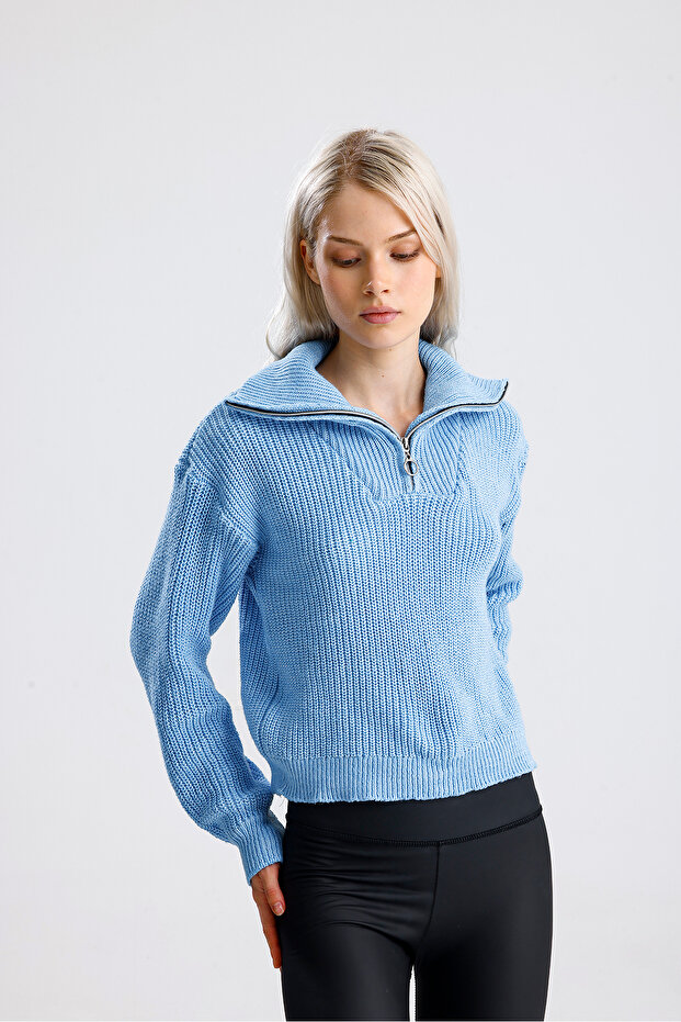 Пуловер с цип - 2