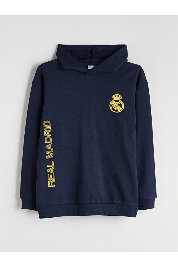 Hooded Real Madrid Printed Boys' Sweatshirt (W5)