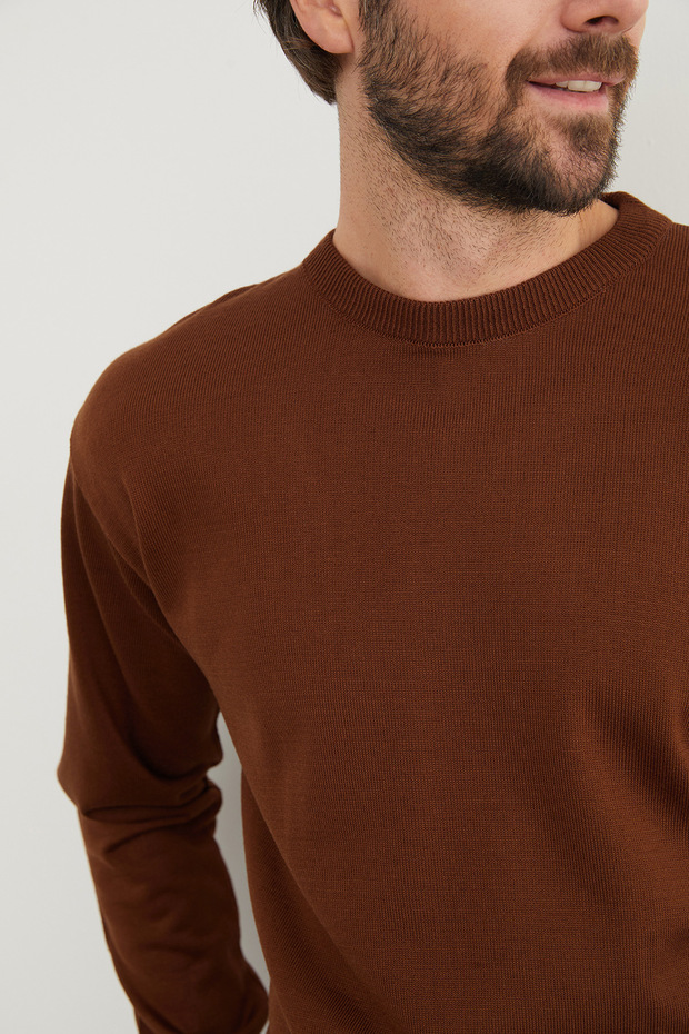 Pulover basic cu guler rotund - 6