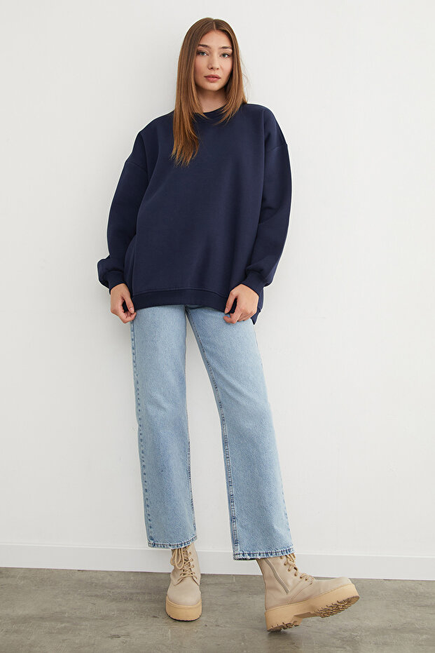 3 İplik Basic Oversize Sweatshirt - 3