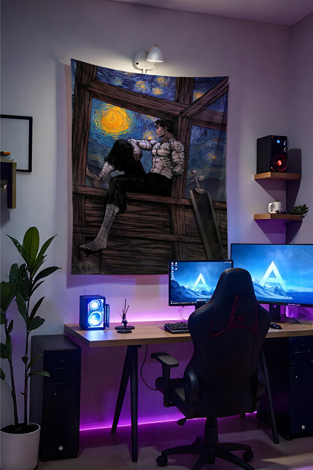 Berserk Dikey Duvar Örtüsü – Anime Temalı Kaliteli Kumaş, Oda Dekoru Tapestry Duvar Halısı - 2