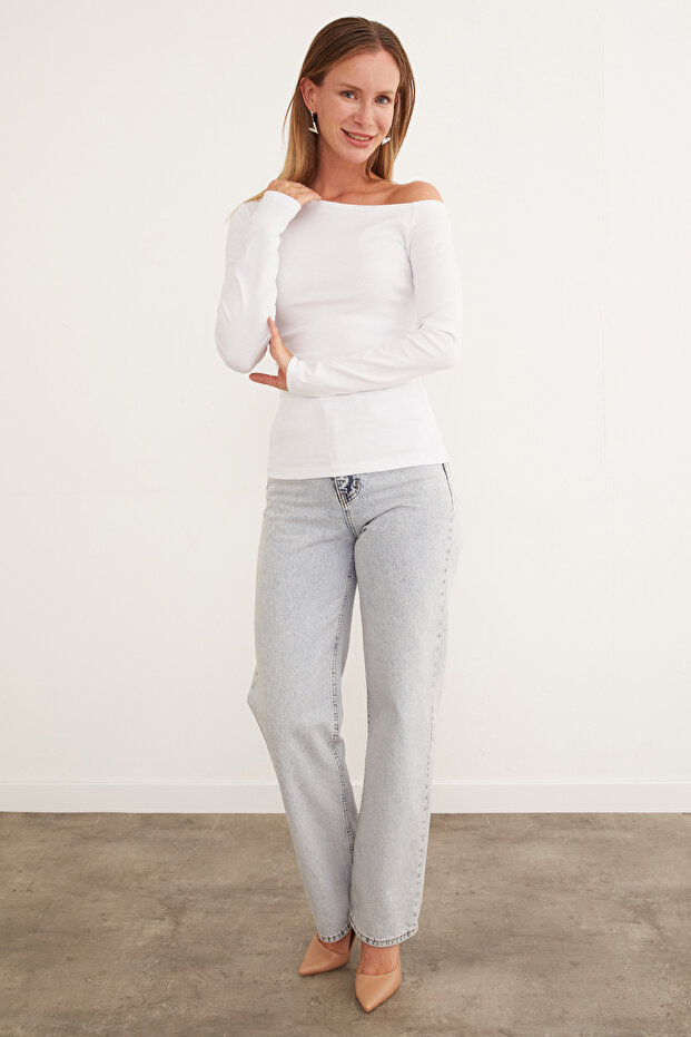 Basic Kayık Yaka Modal Bluz - 5