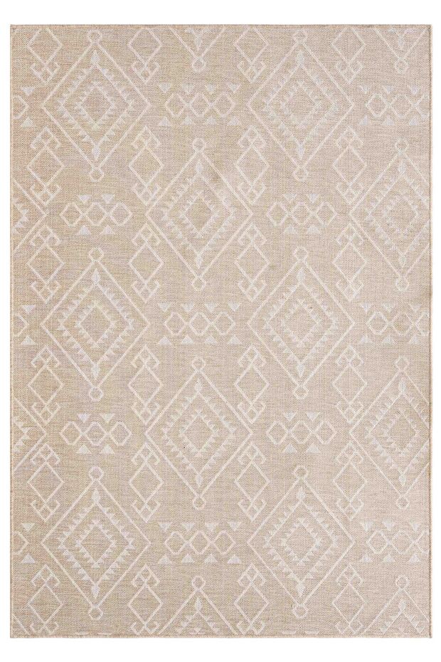 Alegra Beige White Nordic Sisal Woven Jute Non-Slip Base Wicker Runner Washable Rug 1853