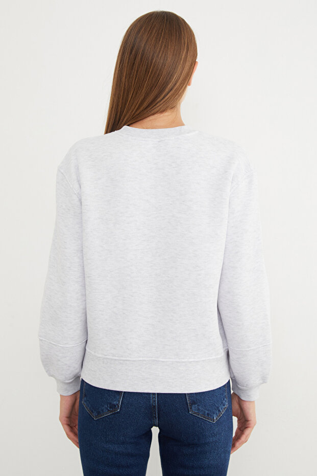 3 İplik Basic Bisiklet Yaka Sweatshirt - 6