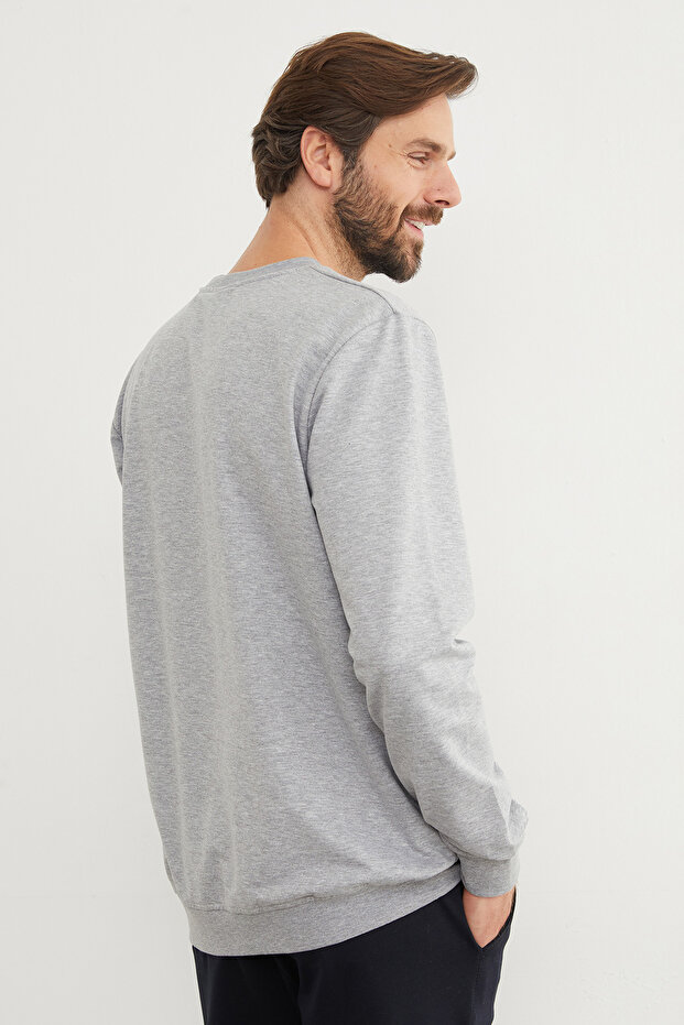 Basic Bisiklet Yaka Sweatshirt - 8