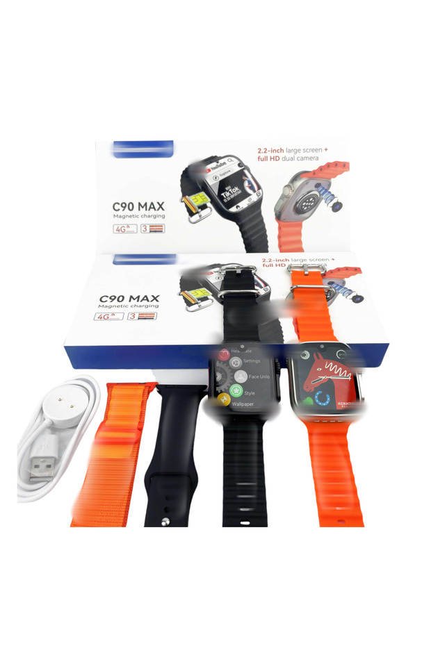 C 90 Maximum Smartwatch, with SIM Card Global Positioning System 4G Camera AI Voice Assistant - 1