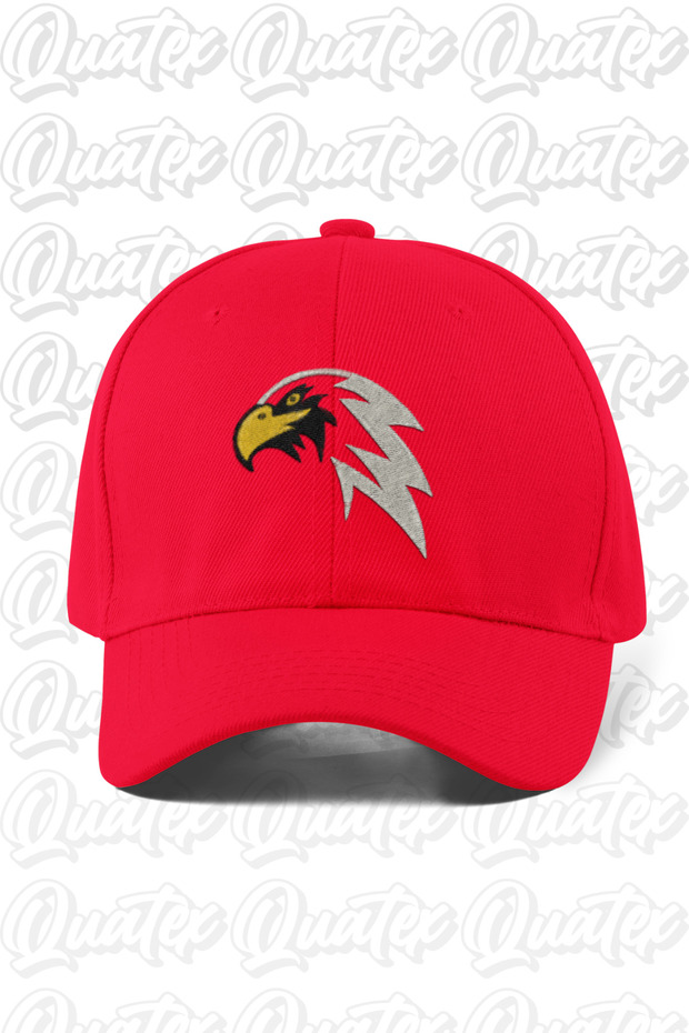 Eagle Embroidered Hat – Red 100% Cotton Gabardine Unisex Model