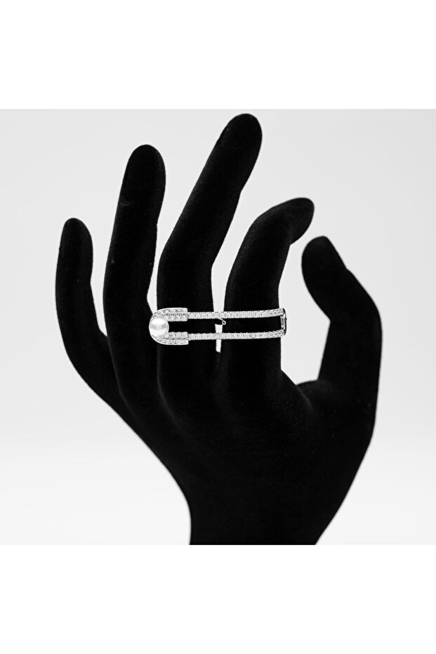 White Gold Plated Statement Ring - 2