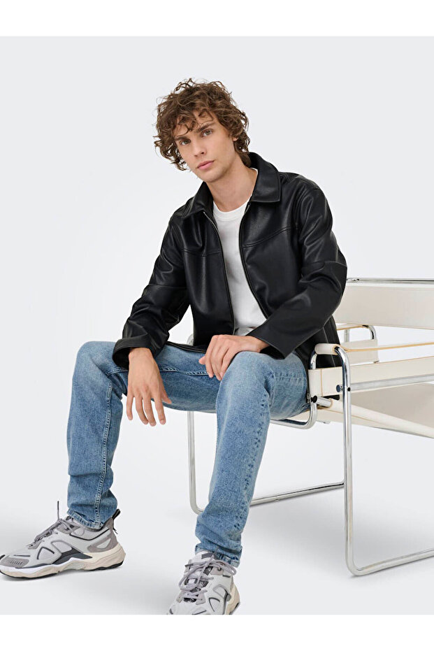 Onsjack Pu Black Men's Jacket 22034713 - 8