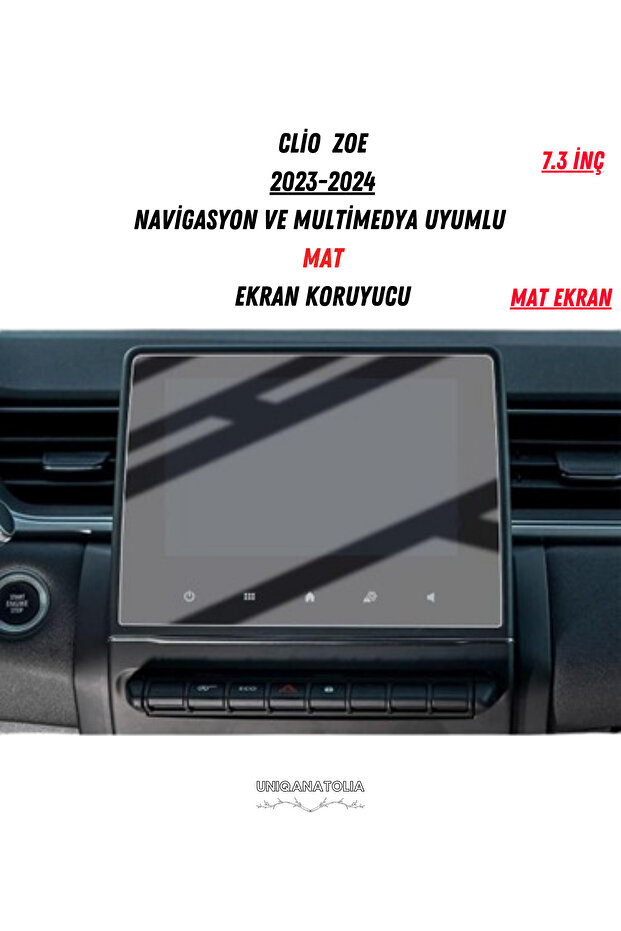 Clio Zoe 2023-2024 Navigation and Multimedia Compatible Matte Screen Protector - 1