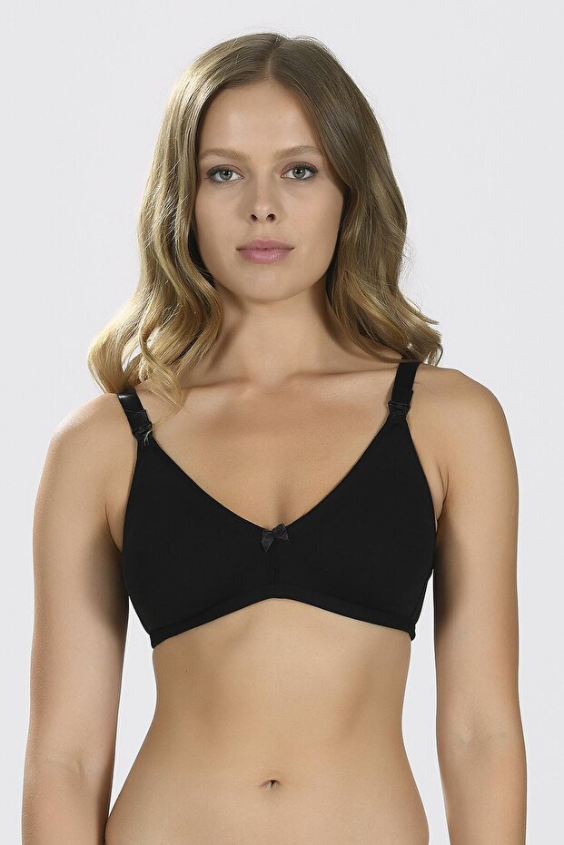 Black Seamless Nursing Bra - 2