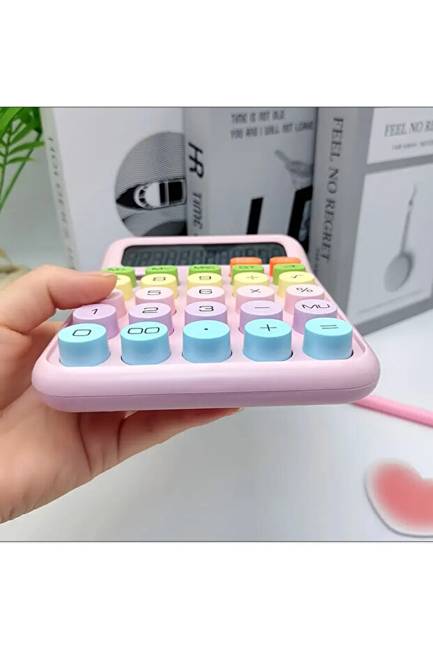 Pinterest Hesap Makinesi 12 Hazneli LCD Ekran Açılı Geniş Ekran,Güneş Enerji Ve Pilli Hesap Makinesi - 3