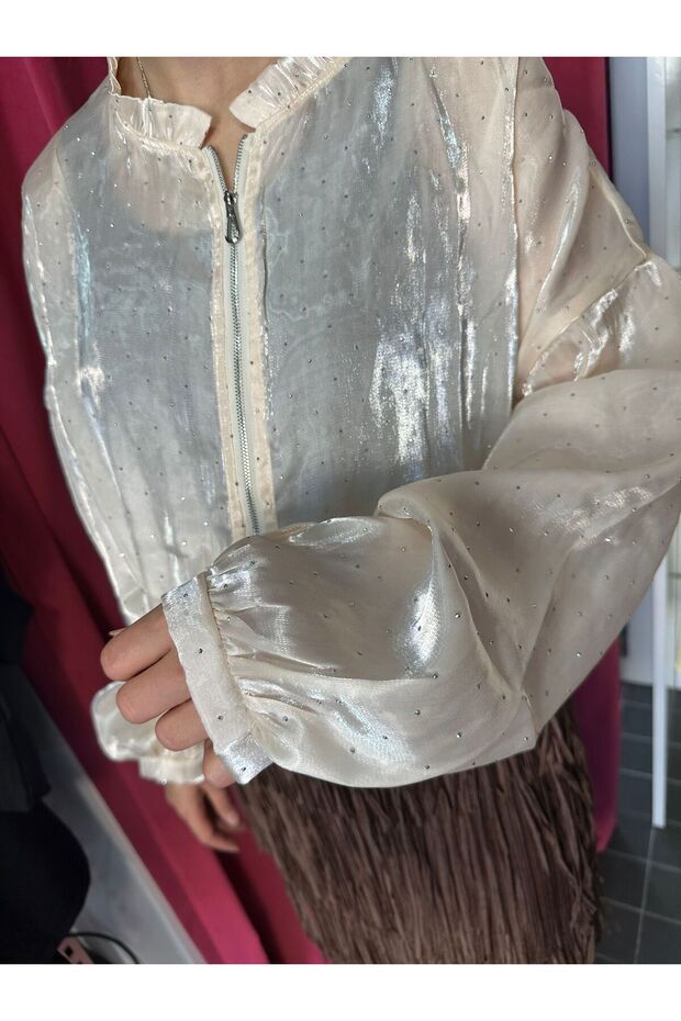 TAŞ RENGİ PULLU ÇEKET - 6